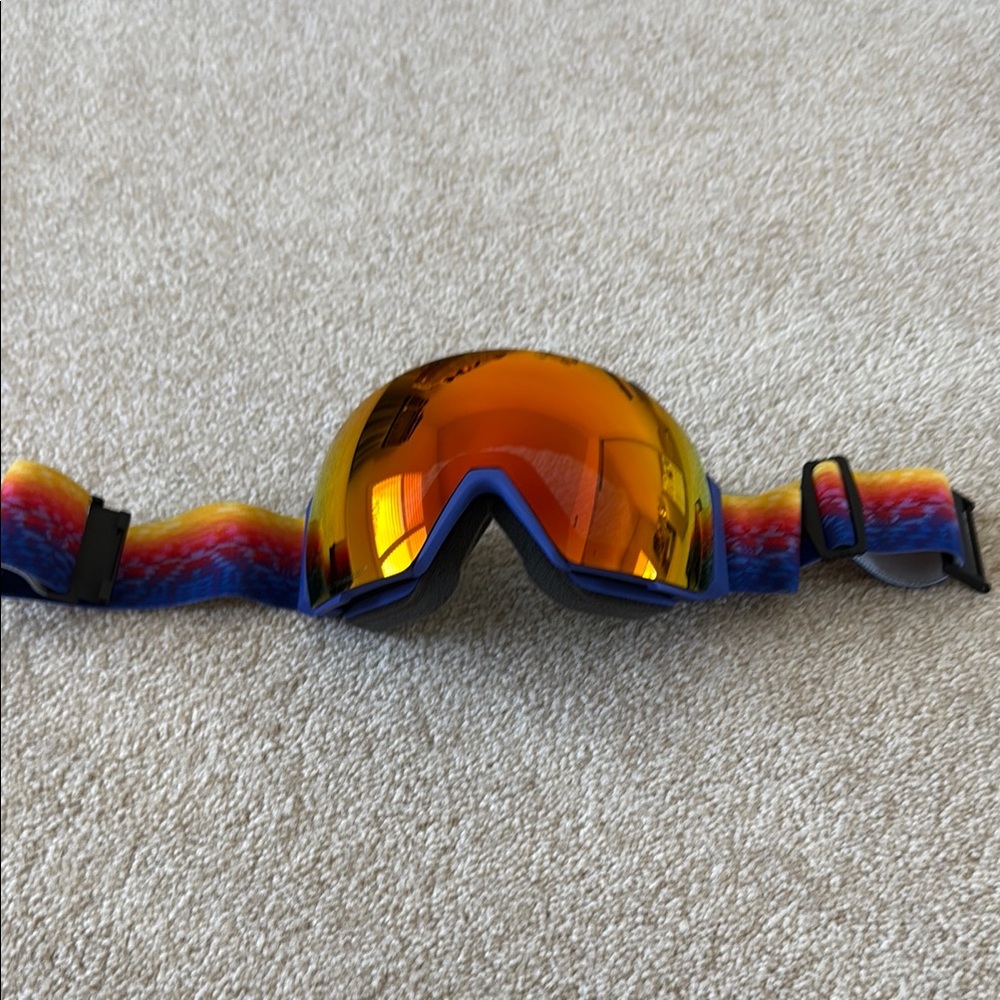 Reflective Ski Goggles with Colorful Strap